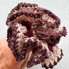Crochet Collective Dark Chocolate Raspberry Ripple Handmade Scrunchie