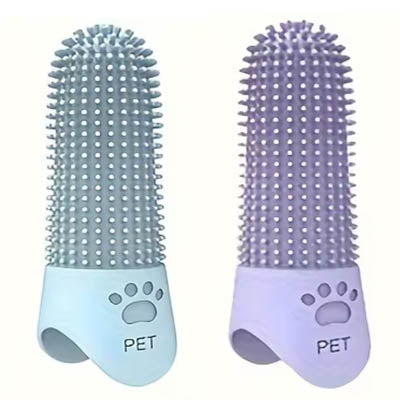 Chihuahua Small Dog Finger Toothbrush Lilac or Blue