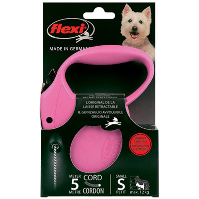 Flexi Original Retractable Extending Small Dog Lead 5 Metre Cord Pink