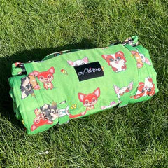 Roll and Go Signature Collection Garden Days Padded Chihuahua Print Travel Mat by My Chi and Me