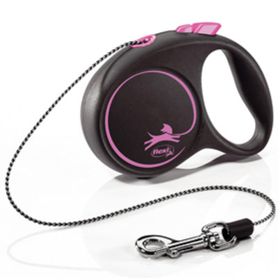 Flexi Black Retractable Extending Small Dog Lead 5 Metre Cord