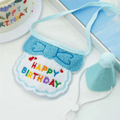 Happy Birthday Party Hat & Bib Set for Small Dogs 7 Colours