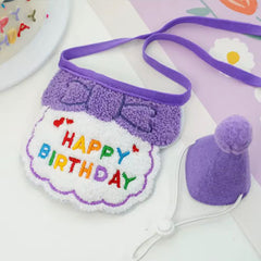 Happy Birthday Party Hat & Bib Set for Small Dogs 7 Colours