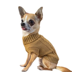Small Dog Soft Cable Jumper Caramel 6 Sizes
