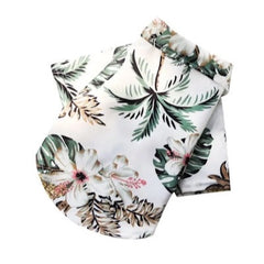 White and Yellow Palm Print Quickdry Hawaiian Shirt for Small Dogs