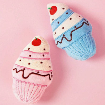 Ice Cream Chihuahua or Small Dog Plush Toy with Squeaker Blue