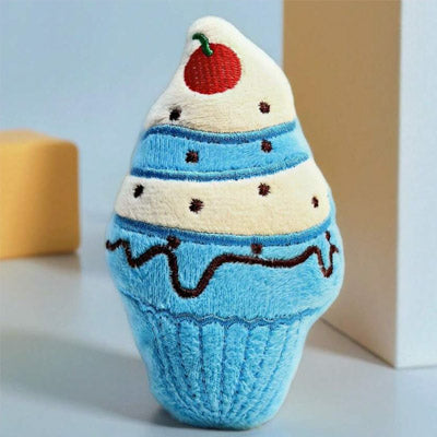 Ice Cream Chihuahua or Small Dog Plush Toy with Squeaker Blue