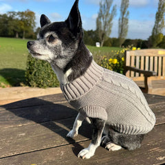 Small Dog Soft Cable Jumper Grey 6 Sizes