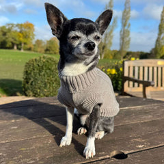 Small Dog Soft Cable Jumper Grey 6 Sizes
