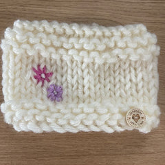 Winter White Chunky Hand Knit Snood for Chihuahua or Small Dog SALE