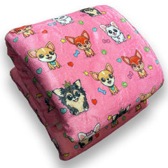 Pretty Little Paws Chihuahua Print Soft Cosy Fleece Blanket by My Chi and Me