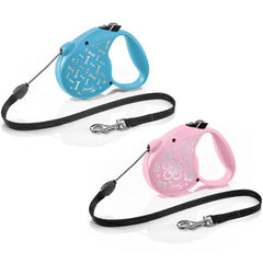 Flexi Original Retractable Extending Small Dog Lead 5 Metre Cord Blue Bones