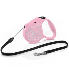 Flexi Original Retractable Extending Small Dog Lead 5 Metre Cord Pink Floral
