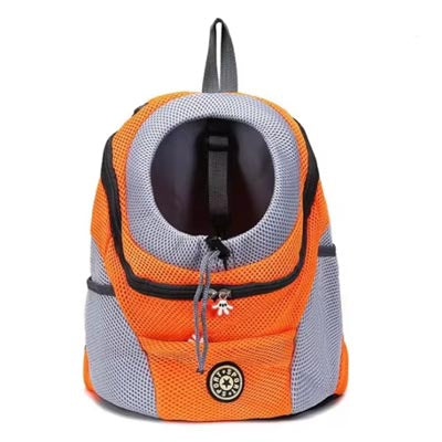 Chihuahua Small Dog Rucksack Pet Carrier Orange & Grey Medium