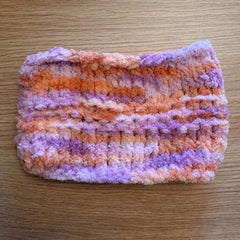 Soft Pink & Peach Chenille Knit Snood for Chihuahua or Small Dog Three Sizes