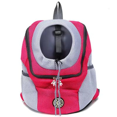 Chihuahua Small Dog Rucksack Pet Carrier Hot Pink & Grey Medium