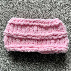 Soft Pink Chenille Knit Snood for Chihuahua or Small Dog Four Sizes large