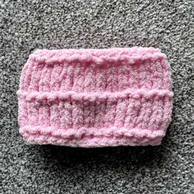 Soft Pink Chenille Knit Snood for Chihuahua or Small Dog Four Sizes medium