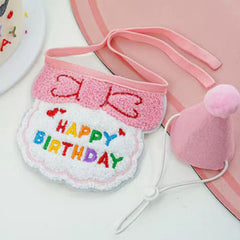 Happy Birthday Party Hat & Bib Set for Small Dogs 7 Colours
