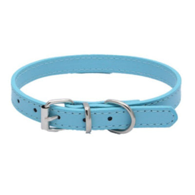 Small Dog Collar PU Leather 7 ColoursNarrow Small Light Blue Dog Collar PU Leather SALE