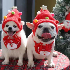 Christmas Hats and Bibs for Small Dogs