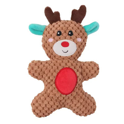 Reindeer Soft Squeaky Tear resistant Fabric Cuddle Toy for Small Dogs