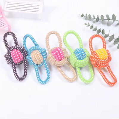 Super Strong Double Loop Rope Pull and Throw Dog Toy Small