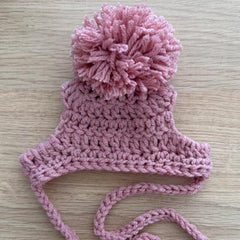 Handmade Chihuahua or Small Dog Pom Pom Hat Rose Pink Small 
