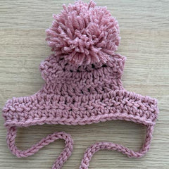 Handmade Chihuahua or Small Dog Pom Pom Hat Rose Pink Medium