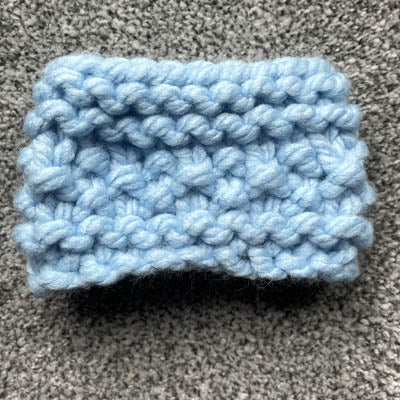 Soft Blue Chunky Hand Knit Snood for Chihuahua or Small Dog Medium SALE