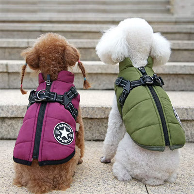 Sherpa Premium Waterproof Small Dog D Ring Coat Burgundy 4 Sizes