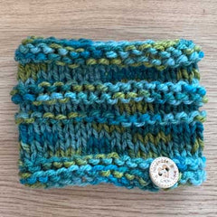 Seascapes Turquoise Green Fine Knit Hand Made Snood for Chihuahua or Small Dog Four Sizes (Copy)