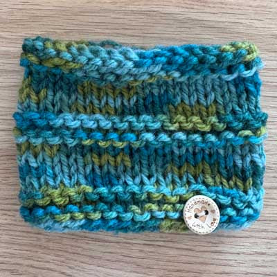Seascapes Turquoise Green Fine Knit Hand Made Snood for Chihuahua or Small Dog Four Sizes (Copy)