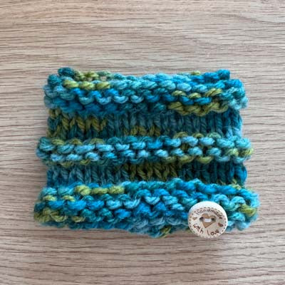 Seascapes Turquoise Green Fine Knit Hand Made Snood for Chihuahua or Small Dog Four Sizes (Copy)