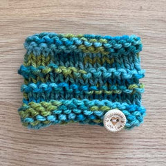 Seascapes Turquoise Green Fine Knit Hand Made Snood for Chihuahua or Small Dog Four Sizes (Copy)