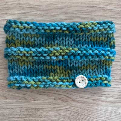 Seascapes Turquoise Green Fine Knit Hand Made Snood for Chihuahua or Small Dog Four Sizes (Copy)