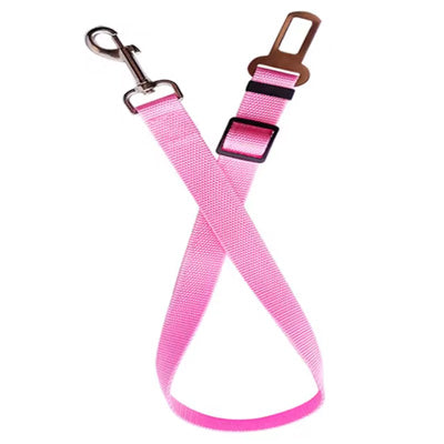 Premium Dog Seat Belt With Clip Pink