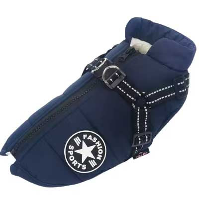 Sherpa Premium Waterproof Small Dog D Ring Coat Navy Blue 4 Sizes