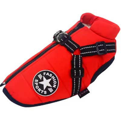 Sherpa Premium Waterproof Small Dog D Ring Coat Red 4 Sizes