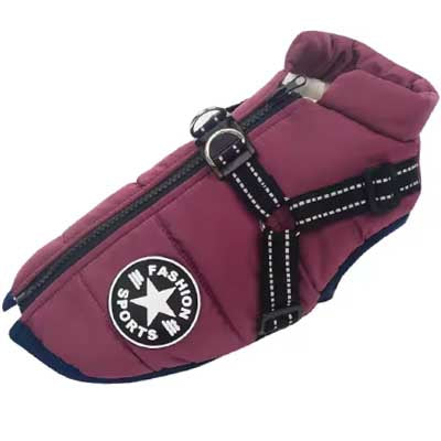 Sherpa Premium Waterproof Small Dog D Ring Coat Burgundy 3 Sizes