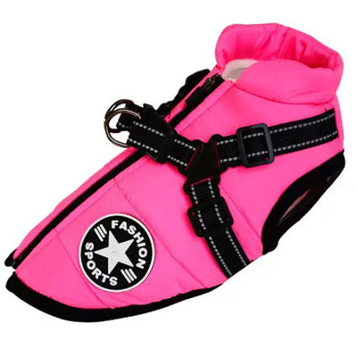 Sherpa Premium Waterproof Small Dog D Ring Coat Hot Pink 4 Sizes
