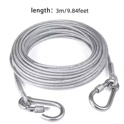 PVC Covered Steel Wire Tie Out Cable for Dogs 3 Colours