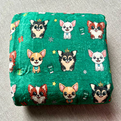 Chihuahua Print Spruce Green Soft Cosy Fleece Blanket by My Chi and Me