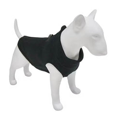 Step In Zipped Chihuahua or Small Dog Fleece Jumper with D Rings For Leash Black Wide Fit