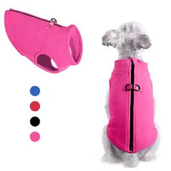 Step In Zipped Chihuahua or Small Dog Fleece Jumper with D Rings For Leash Red Wide Fit