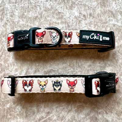 Stone Chihuahua Print Exclusive Designer Collar by My Chi and Me