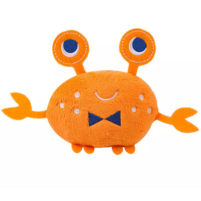 Crab Small Dog Plush Toy with Squeaker Orange