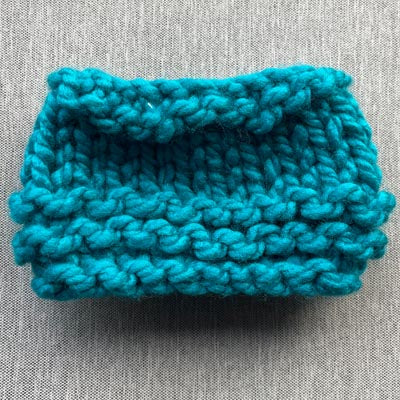 Teal Chunky Handy Knit Snood for Chihuahua or Small Dog