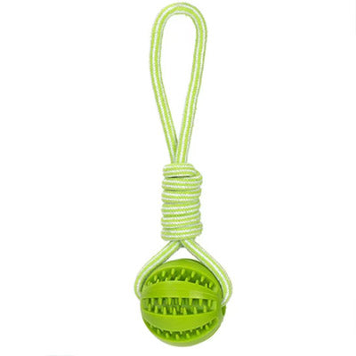 3 in 1 Super Strong Blue or Green Rope Handle Dog Toy Treat Tug and Throw