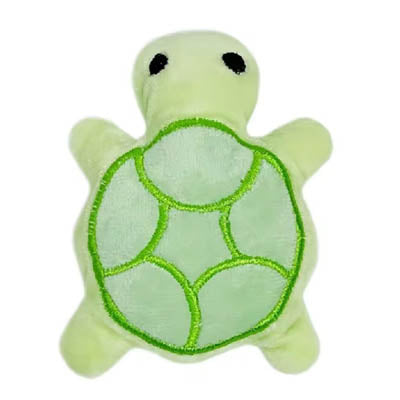 Turtle Small Dog Plush Toy with Squeaker Green